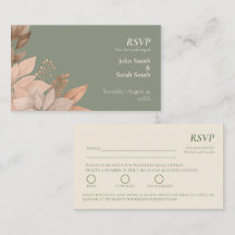 3,5 x 2 RSVP Mariage - Carte Sage Green