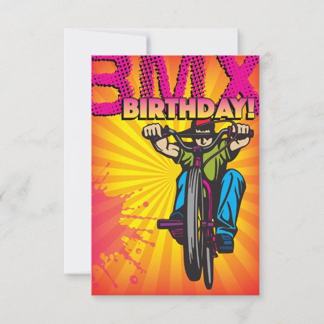 3,5 X 5 BMX Invitation d'anniversaire (Devant)