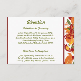 3.5 x 5 Direction Card Fall Foliage Blätter Begleitkarte