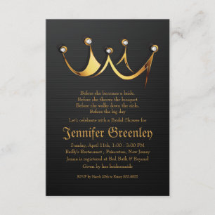 3,5" x 5" Goldkönigliches Einladung