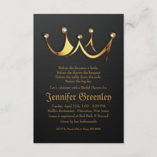 3,5" x 5" Goldkönigliches Einladung