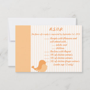 3,5 x 5 R.S.V.P Répondre carte Inséparables Peach