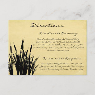 3.5 x 5 Richtungskarte Cattail/Dragonfly Silhouett Begleitkarte