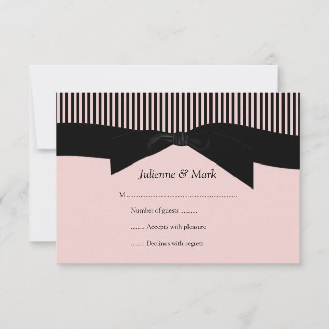 3,5 x 5 UAWG für Rosa und Schwarze Streifen RSVP Karte (Vorderseite)