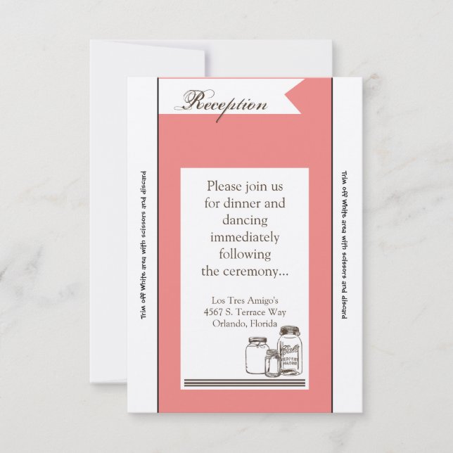 3,5 x 7 Carte de réception Mason Jar Pays Vase Rus (Devant)