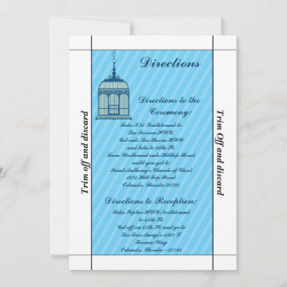 3.5 x 7 Richtung Birdcage/Blauer Streifen Einladung