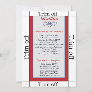 3,5 x 7 Richtungen White Dove Red Blue Einladung
