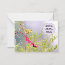 3.5x2.5 Joli texte de la Bible Note de carte Fleur