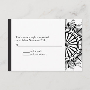 3.5x5 Art-Deco-Antwortkarte RSVP Karte