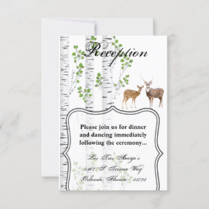 3,5x5 Carte de réception Deer Doe Buck Forest Wood