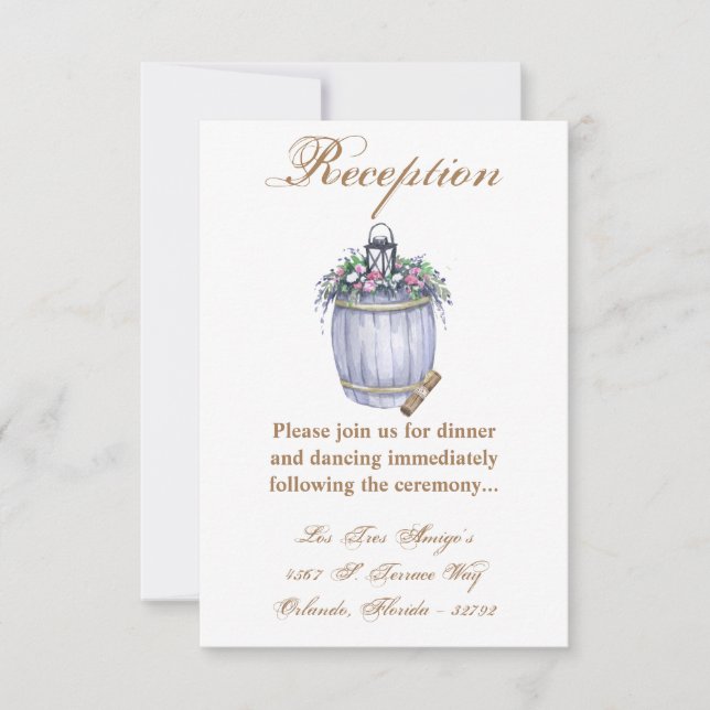 3.5x5 Empfang Card Sommerlandhochzeit Rustikal Einladung (Vorderseite)