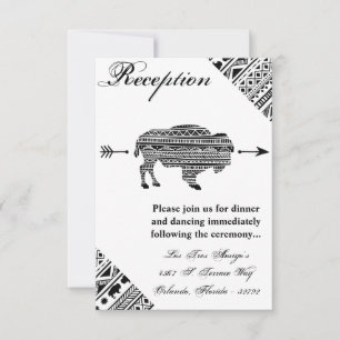 3.5x5 Empfang-Karte Boho Buffalo Tribal-Muster B Einladung