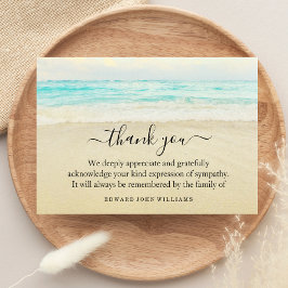 3.5x5 Funeral Thank You Note Grief Beach Ocean Dankeskarte