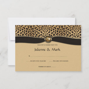 3,5x5 Leopardenprint-UNECHTES Band Juwel RSVP Karte