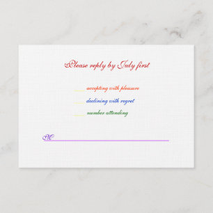 3,5x5 Mariage gay Rainbow LGBT Pride Linen RSVP