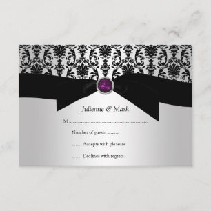 3,5x5 Noir Argent Damask Joyau pourpre RSVP
