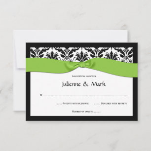 3,5x5 Noir Blanc Damas Lime Vert RSVP
