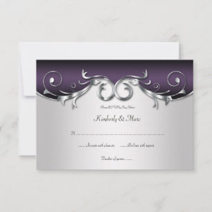 3,5x5 Orné Violet Argent Noir RSVP