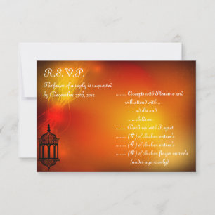 3.5x5 R.S.V.P Antwortkarte marokkanische Laterne RSVP Karte