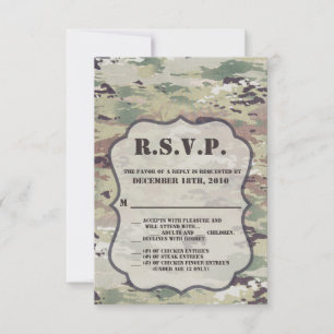 3.5x5 R.S.V.P. Card Army Air Force OCP Camouflage Einladung
