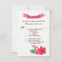 3.5x5 R.S.V.P. Card Frühjahr Hibiskus Blume Hawaii