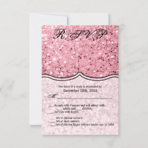 3.5x5 R.S.V.P. Card Rose Gold Glitzer Einladung
