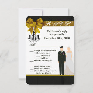 3,5x5 R.S.V.P. Karte ARMY Uniform Bräutigam Soldat
