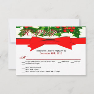 3,5x5 R.S.V.P. Karte Baughs Holly Berry Weihnachte