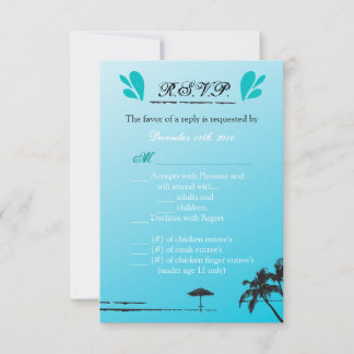 3,5x5 R.S.V.P.-Karte Beachy Palm Tree Einladung