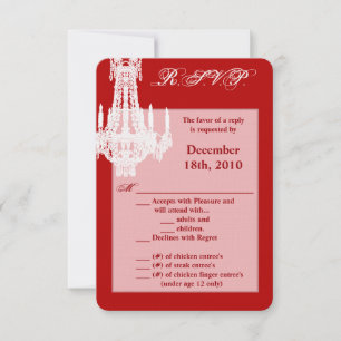 3,5x5 R.S.V.P.-Karte Crystal Chandelier Glitz Glam Einladung