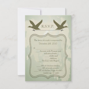 3.5x5 R.S.V.P.-Karte Landente Jagd Rustikal RSVP Karte