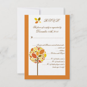 3,5x5 R.S.V.P.-Karte Moderner Herbstbaum RSVP Karte