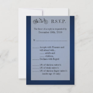 3,5x5 R.S.V.P.-Karte Navy Double Bike RSVP Karte