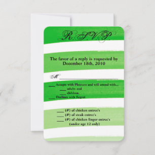 3,5x5 R.S.V.P.-Karte Ombre Stripe Green Line Einladung