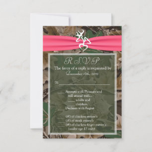 3,5x5 R.S.V.P.-Karte Rosa braun Camouflage RSVP Karte