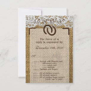 3.5x5 R.S.V.P. Karten-Pferd beschuht Leinwand RSVP Karte