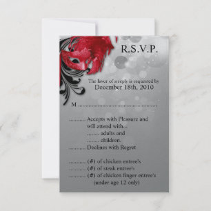 3.5x5 R.S.V.P. Karten-rote Maskerade-Maske RSVP Karte