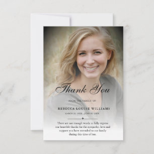 3.5x5 Vielen Dank Custom Funeral Foto Beileid Grau Dankeskarte