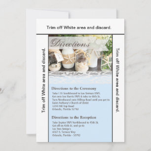 3.5x6 Anfahrt Card Beach Sea Mason Jars Ocean Einladung