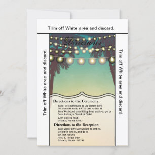 3.5x6 Anfahrt Card Beach Sunset Palm Trees Stri Einladung