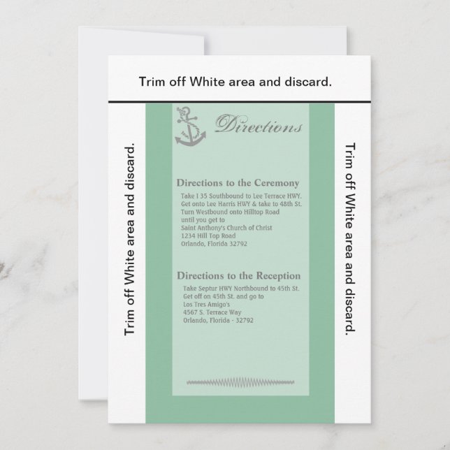 3.5x6 Carte de direction Ancre de noeud nautique (Devant)