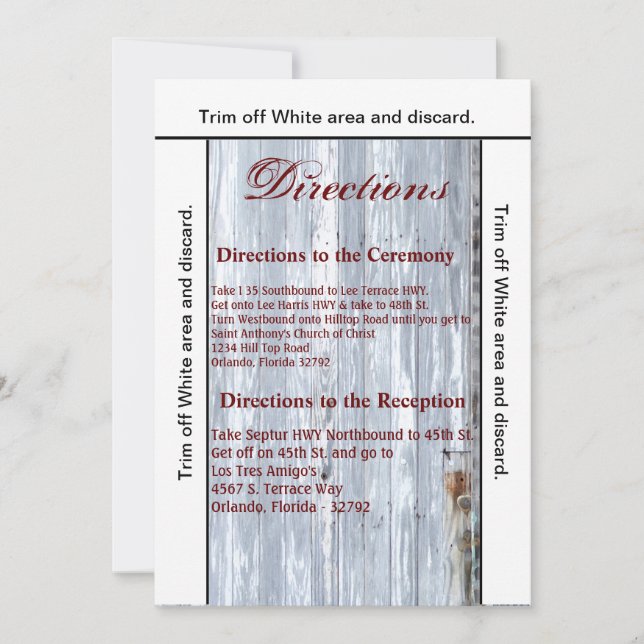 3.5x6 Carte de direction Lave-linge blanc Bois Gra (Devant)