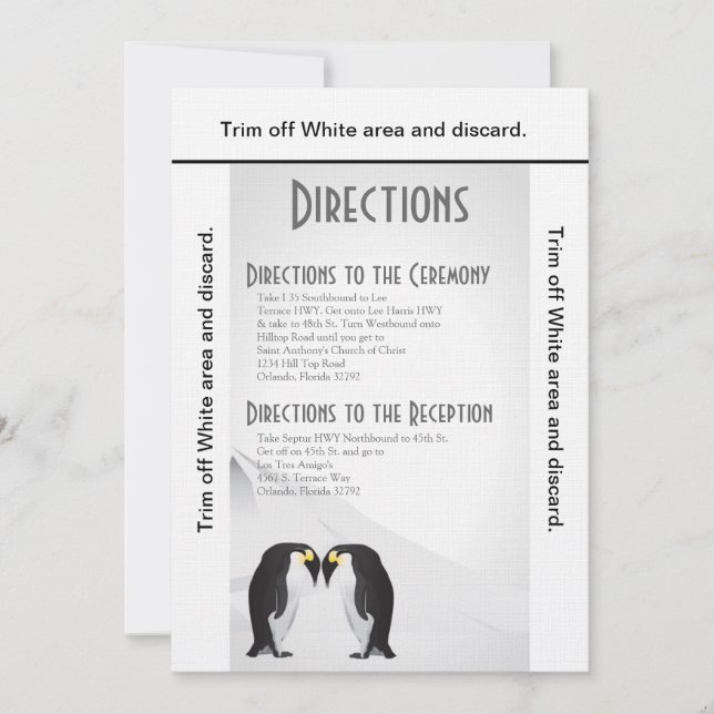 3,5x6 Cartes de direction - Mate de pingouins pour (Devant)