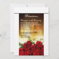 3.5x6 Direction Card Rote Rose Bouquet Bridal Flow