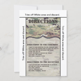 3.5x6 Directions Card Army Air Force OCP Camouflag Einladung