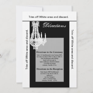 3.5x6 Directions Card Crystal Chandelier Glitz Gla Einladung