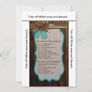 3.5x6 Directions Card Mason Jar Initials Rustikal Einladung