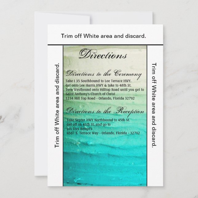3.5x6 Directions Card Ombre Zuckerguss Blue Einladung (Vorderseite)