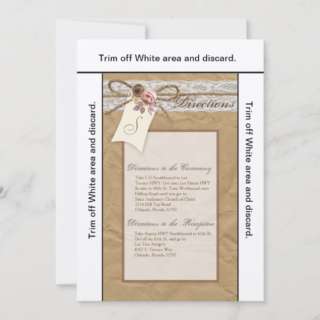 3.5x6 Directions Carte Kraft papier dentelle Twine (Devant)