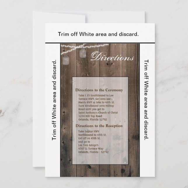 3.5x6 Directions Carte Mason Jar String Lights Gra (Devant)